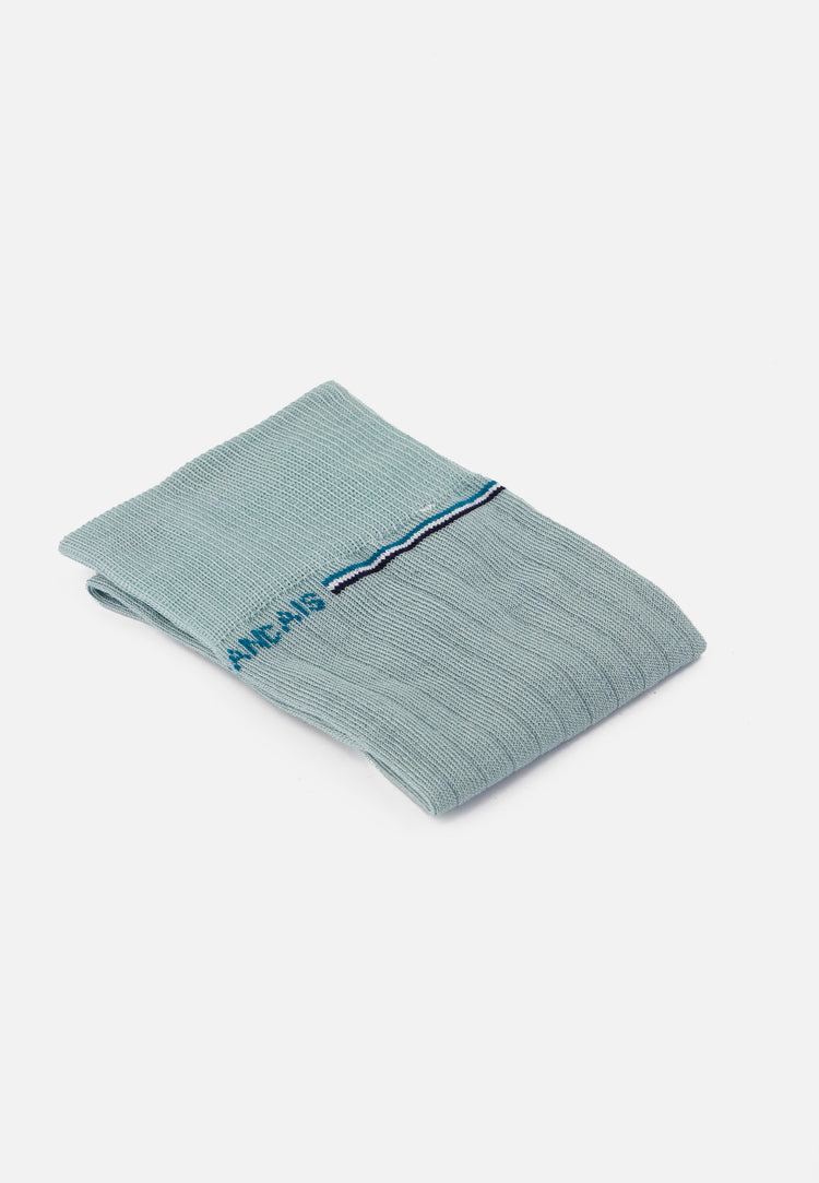 Chaussettes mi-hautes vert en fil d'Écosse - Nessy Vert Sage - Le Slip Français - 5