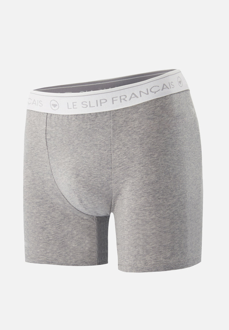 Boxer long gris en coton - Redoutable Long Gris Chine - Le Slip Français - 1