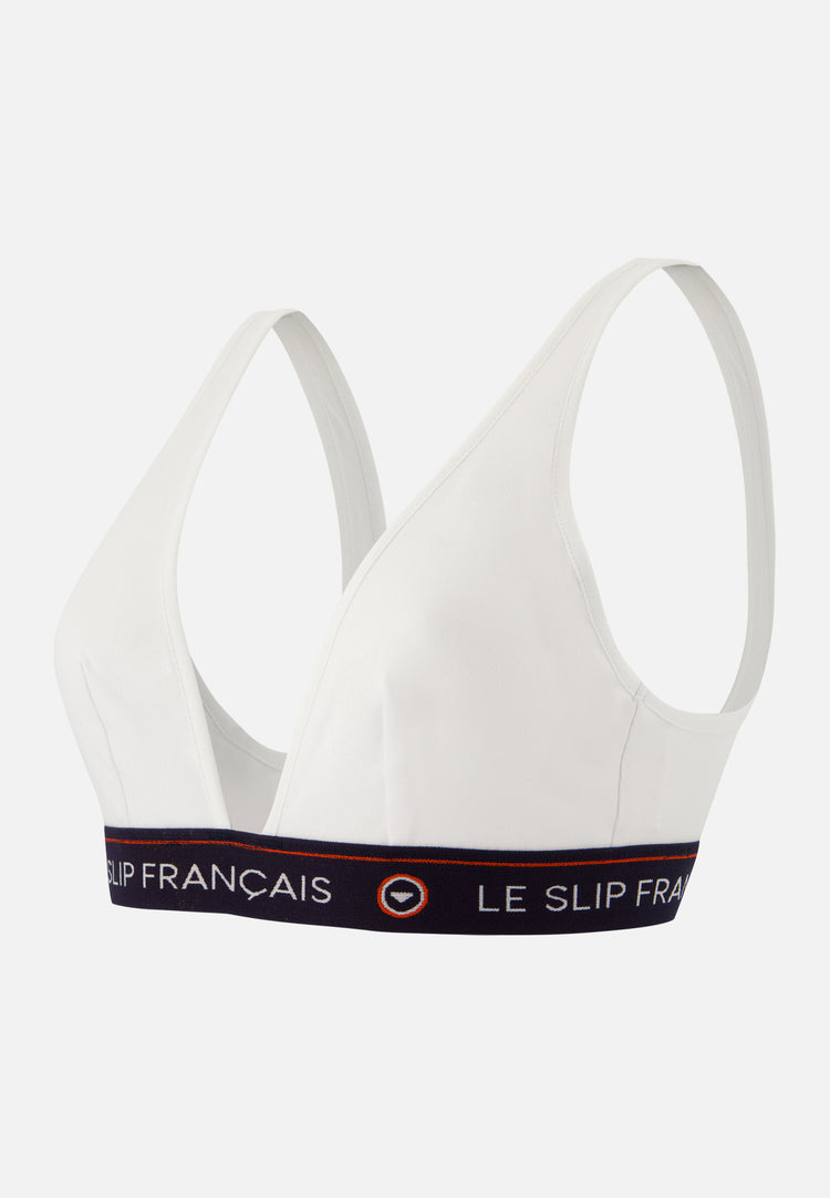 Soutien-gorge triangle sans armature blanche en coton - Séduisante Blanche - Le Slip Français - 1