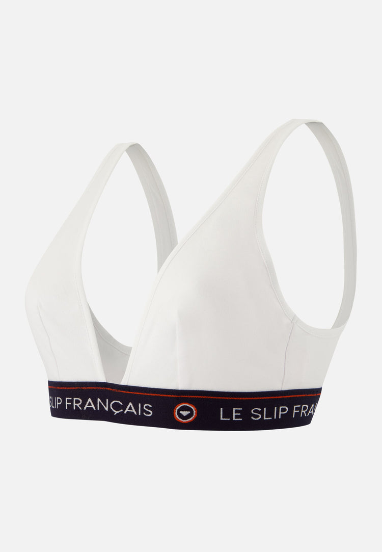 Soutien-gorge triangle sans armature blanche en coton - Séduisante Blanc - Le Slip Français - 5