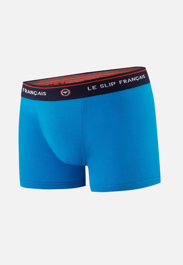 Boxer enfant bleu en coton - Petit Joseph Bleu Fluo - Le Slip Français - 2