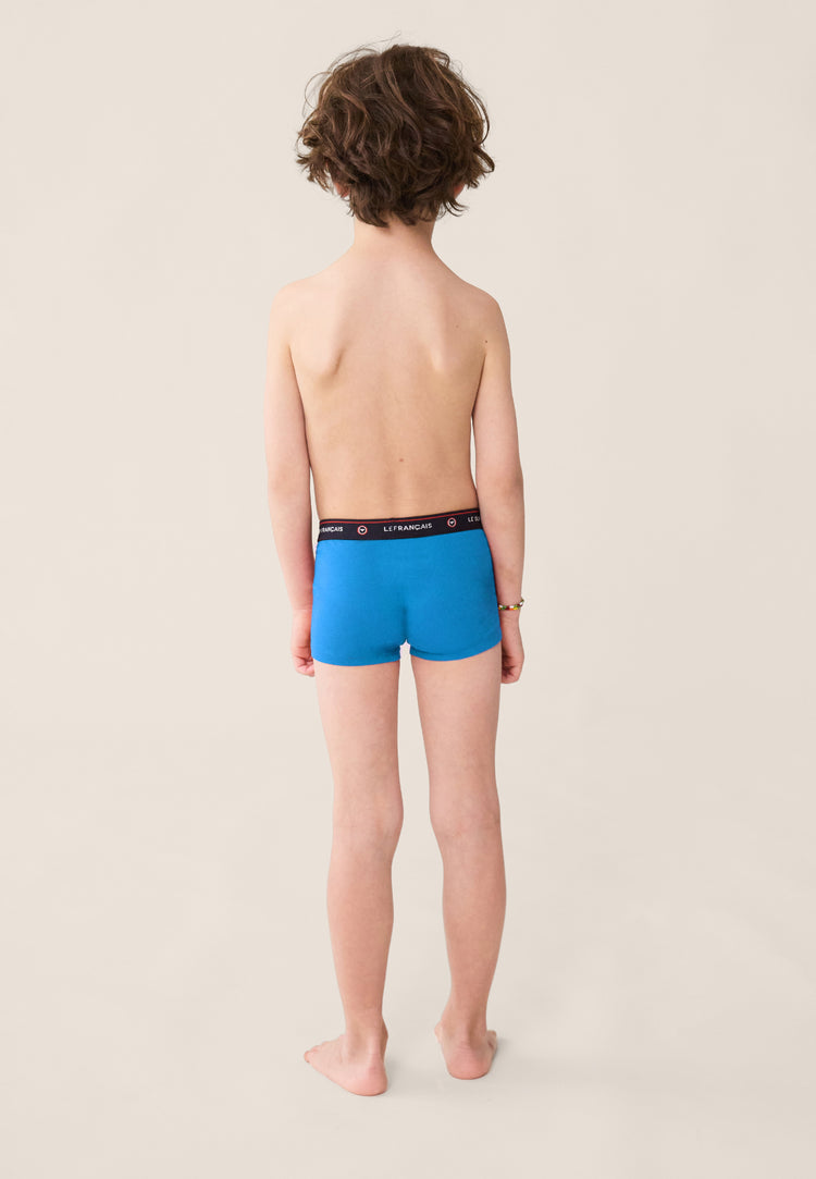 Boxer enfant bleu en coton - Petit Joseph Bleu Fluo - Le Slip Français - 3
