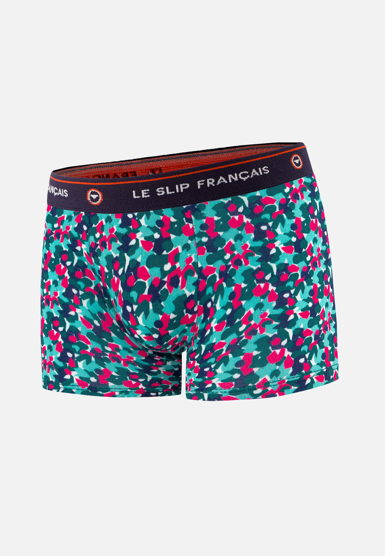 Boxer enfant vert à motif confetti en coton - Petit Joseph Confetti Vert D'Eau - Le Slip Français - 1