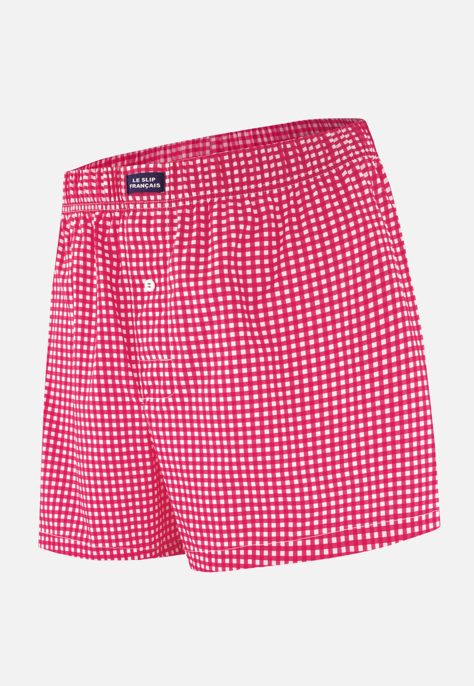 Caleçon à carreaux rose en coton - Jacques Vichy Rose Cerise - Le Slip Français -  1