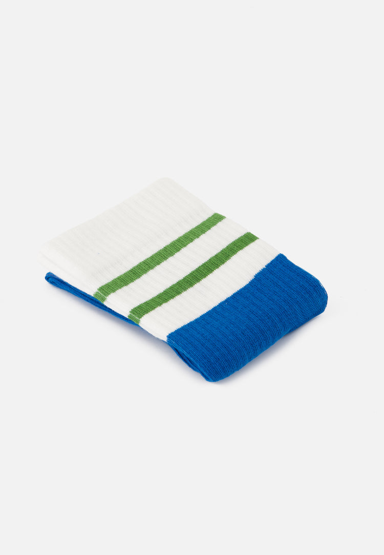 Chaussettes mi-hautes mixtes en coton - Wilfried Bloc Bleu Turquoise Mint Green - Le Slip Français - 4