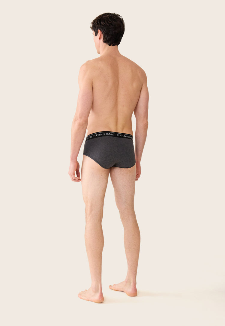 Slip gris en coton - Intrepide Gris Anthracite - Le Slip Français - 3