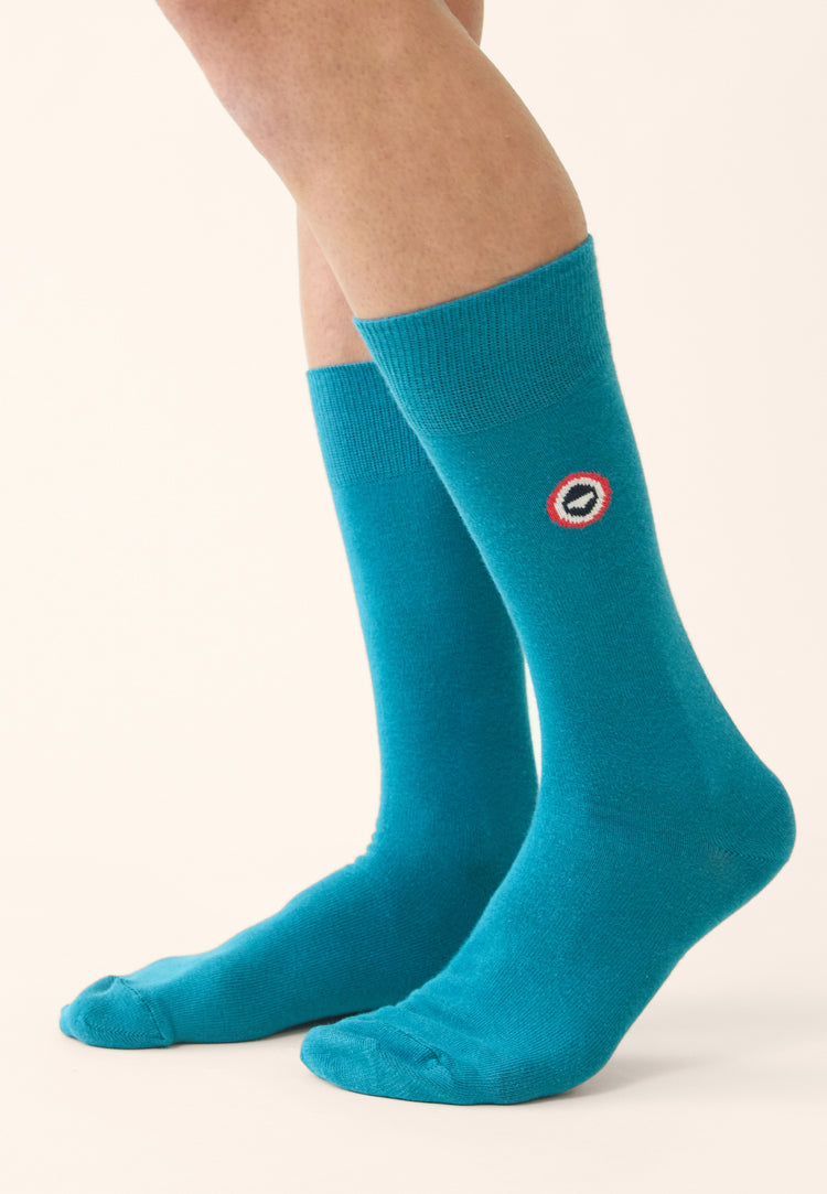 Chaussettes mi-hautes mixtes en coton - Robuste Topaz - Le Slip Français - 2