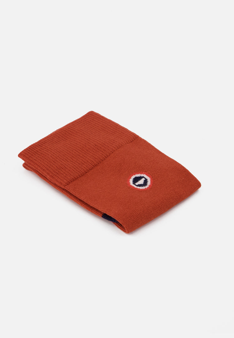 Chaussettes mi-hautes rouge en coton - Robuste Rouge Brique Marine - Le Slip Français - 2