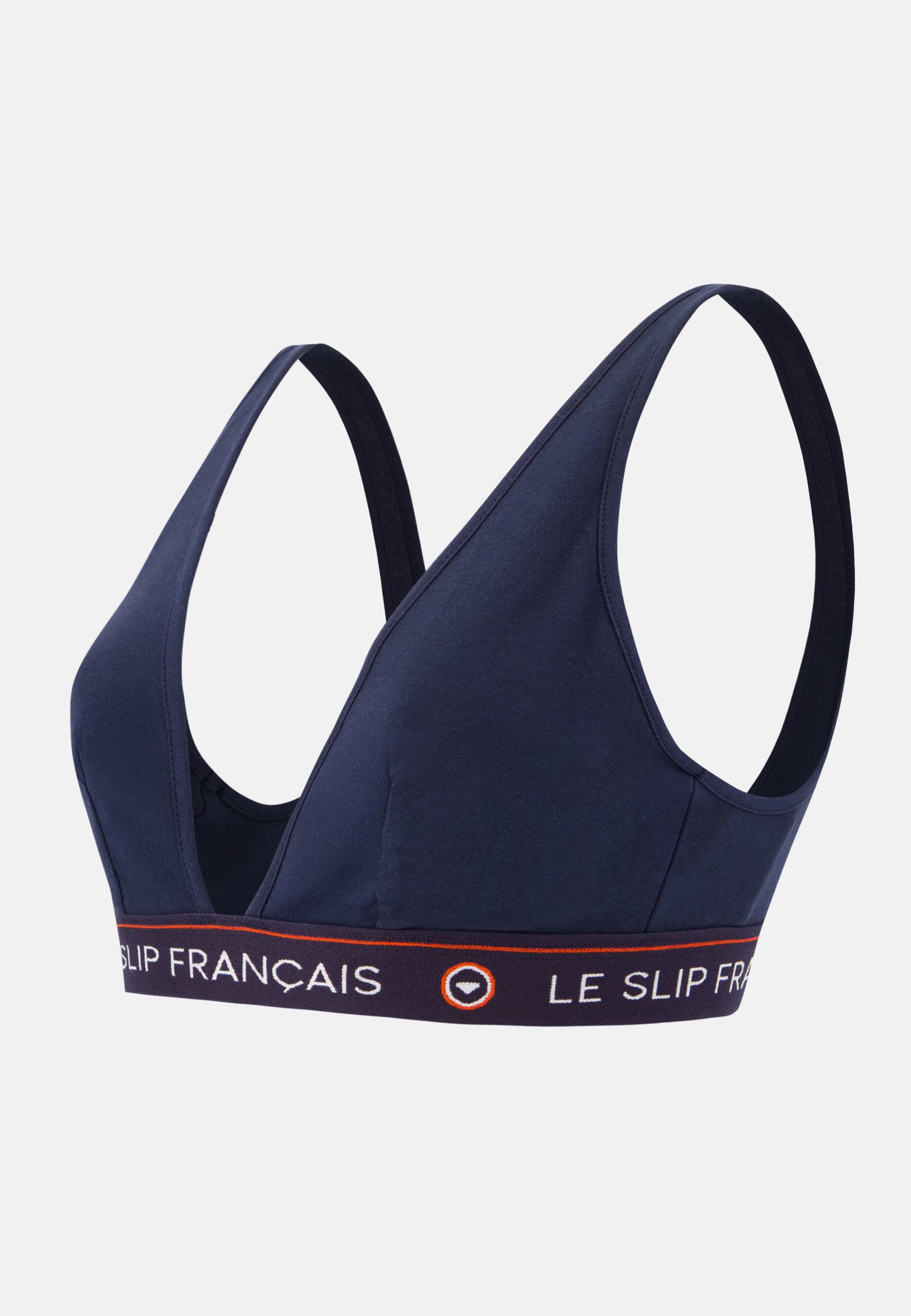 Soutien-gorge triangle sans armature bleu marine en coton - Séduisante Marine - Le Slip Français -  1