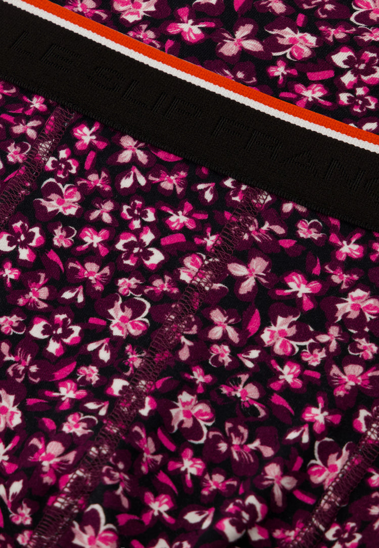 Boxer à fleurs prune en coton - Marius Hibiscus Prune - Le Slip Français - 6