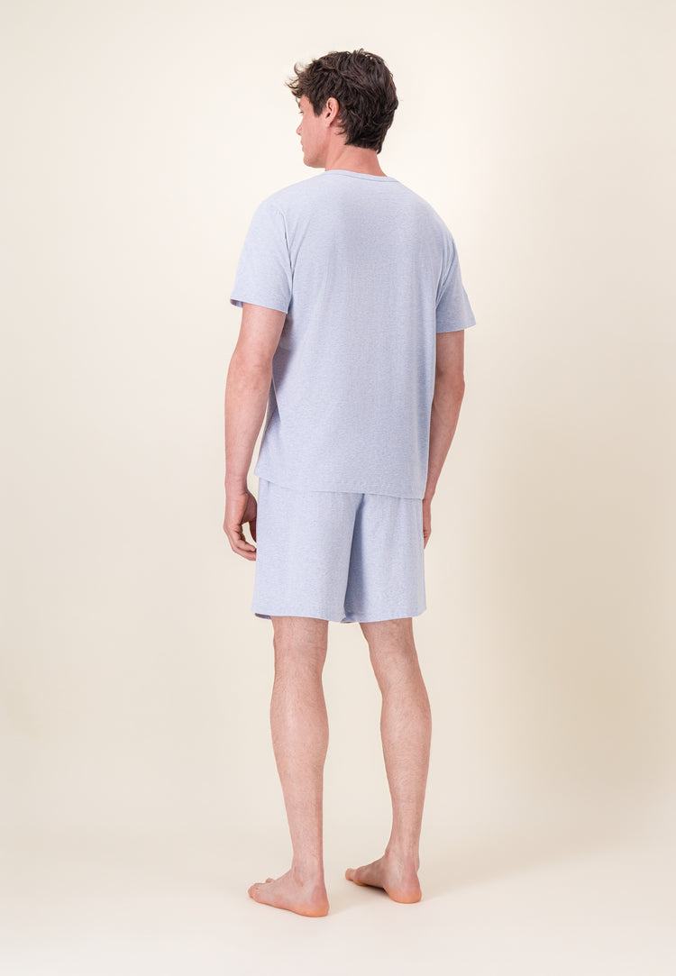 T-shirt à manches courtes bleu en coton - Formidable Bleu Ciel Chine - Le Slip Français - 7