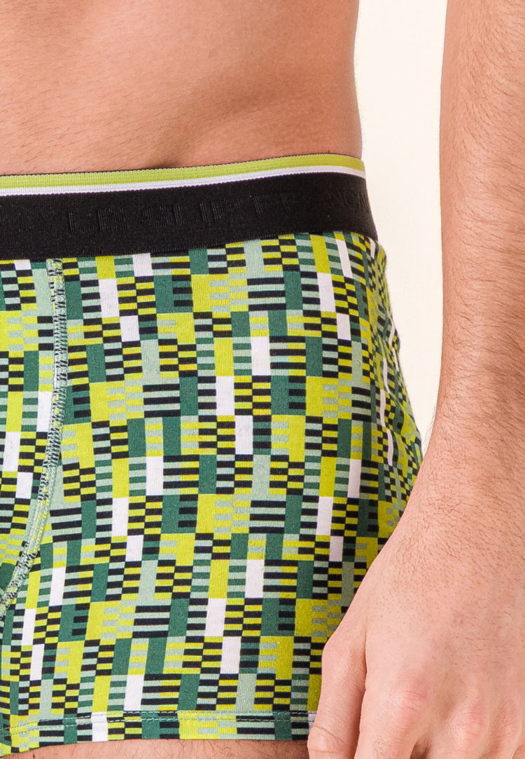 Boxer à motif entrelaces jaune anis en coton - Marius Entrelaces Jaune Anis - Le Slip Français - 5
