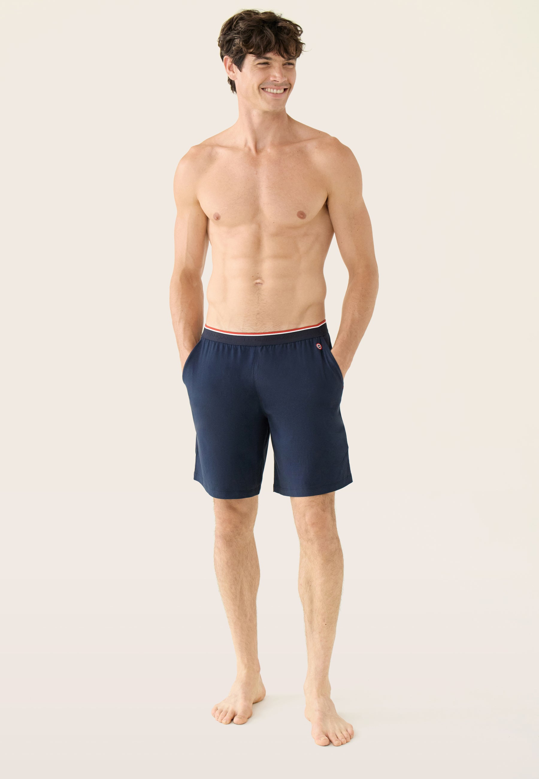 Bas de pyjama court bleu en coton - Zouzou Marine - Le Slip Français -  1