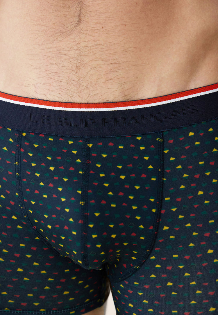 Boxer vert sapin imprimé géométrique - Marius Petits Carres Vert Sapin - Le Slip Français - 4