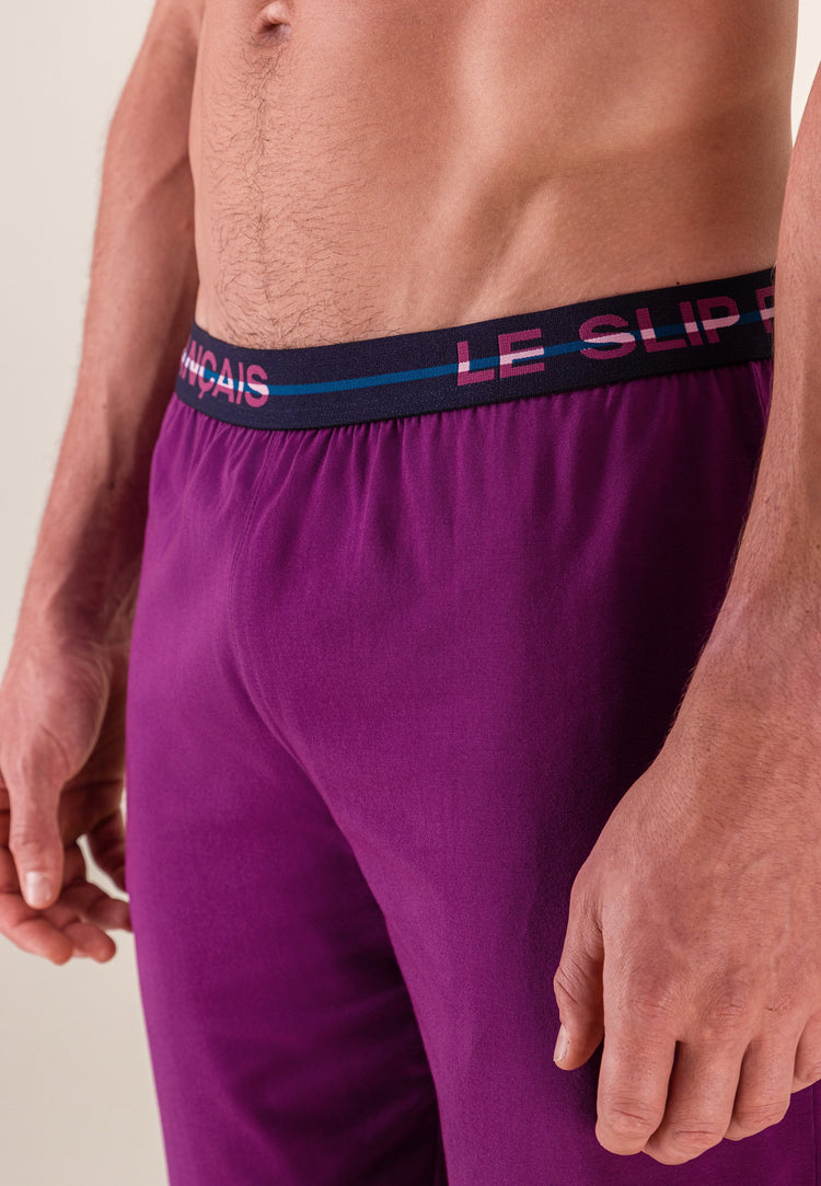 Bas de pyjama long violet en coton - Indomptable Violet Profond - Le Slip Français - 3