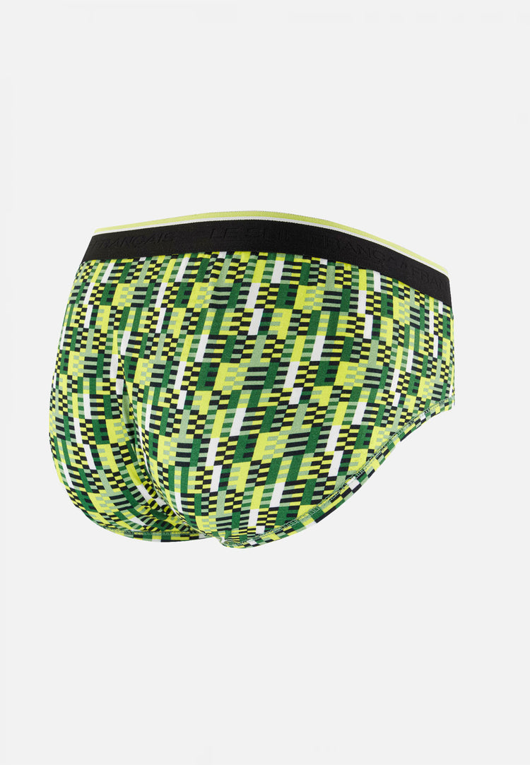 Slip à motif entrelaces jaune anis en coton - Terrible Entrelaces Jaune Anis - Le Slip Français - 6