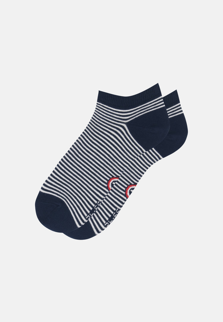 Chaussettes basses marinière bleu marine - Tonnerre Mariniere Marine - Le Slip Français - 1