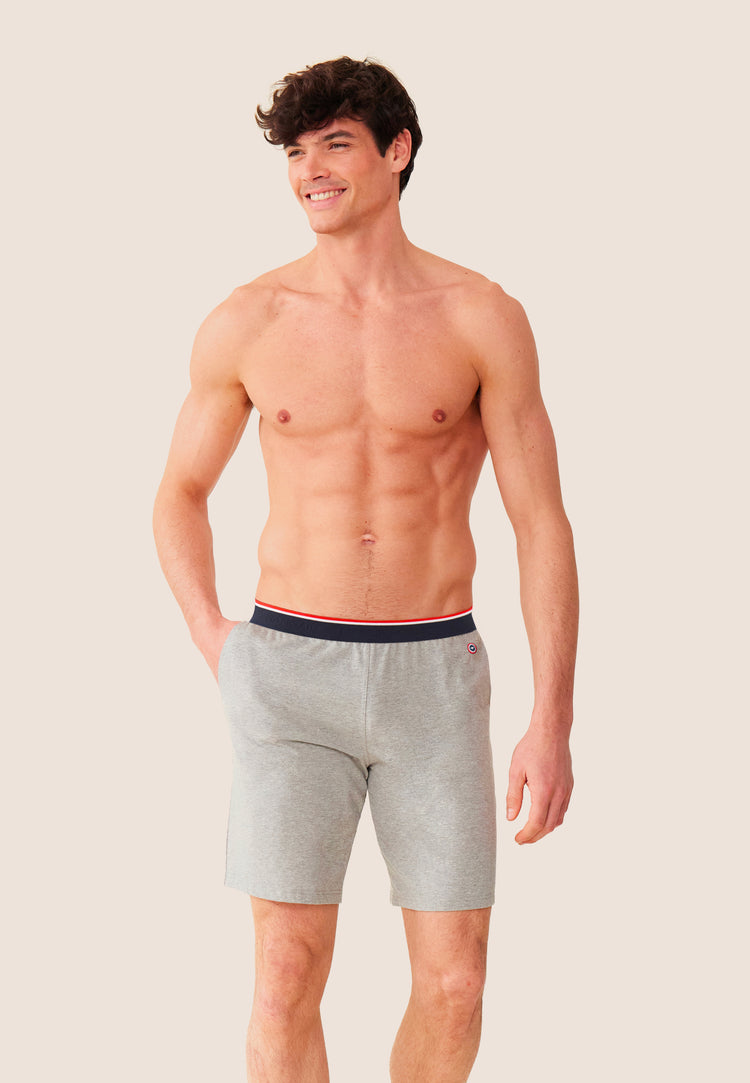 Bas de pyjama court gris en coton - Zouzou Gris Chiné - Le Slip Français - 4