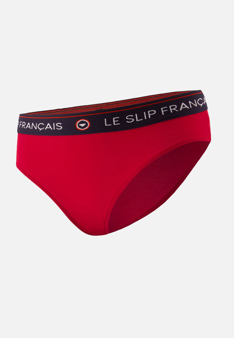 Culotte taille haute rouge en coton - Rieuse Rouge Cerise - Le Slip Français - 5
