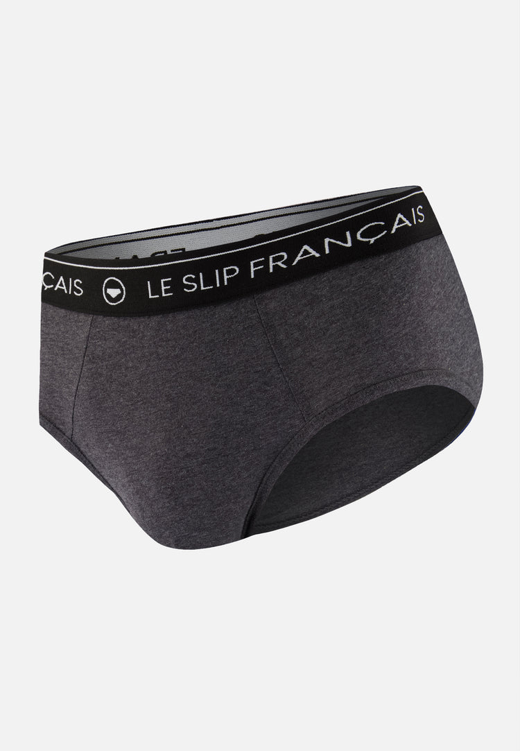Slip gris en coton - Intrepide Gris Anthracite - Le Slip Français - 1