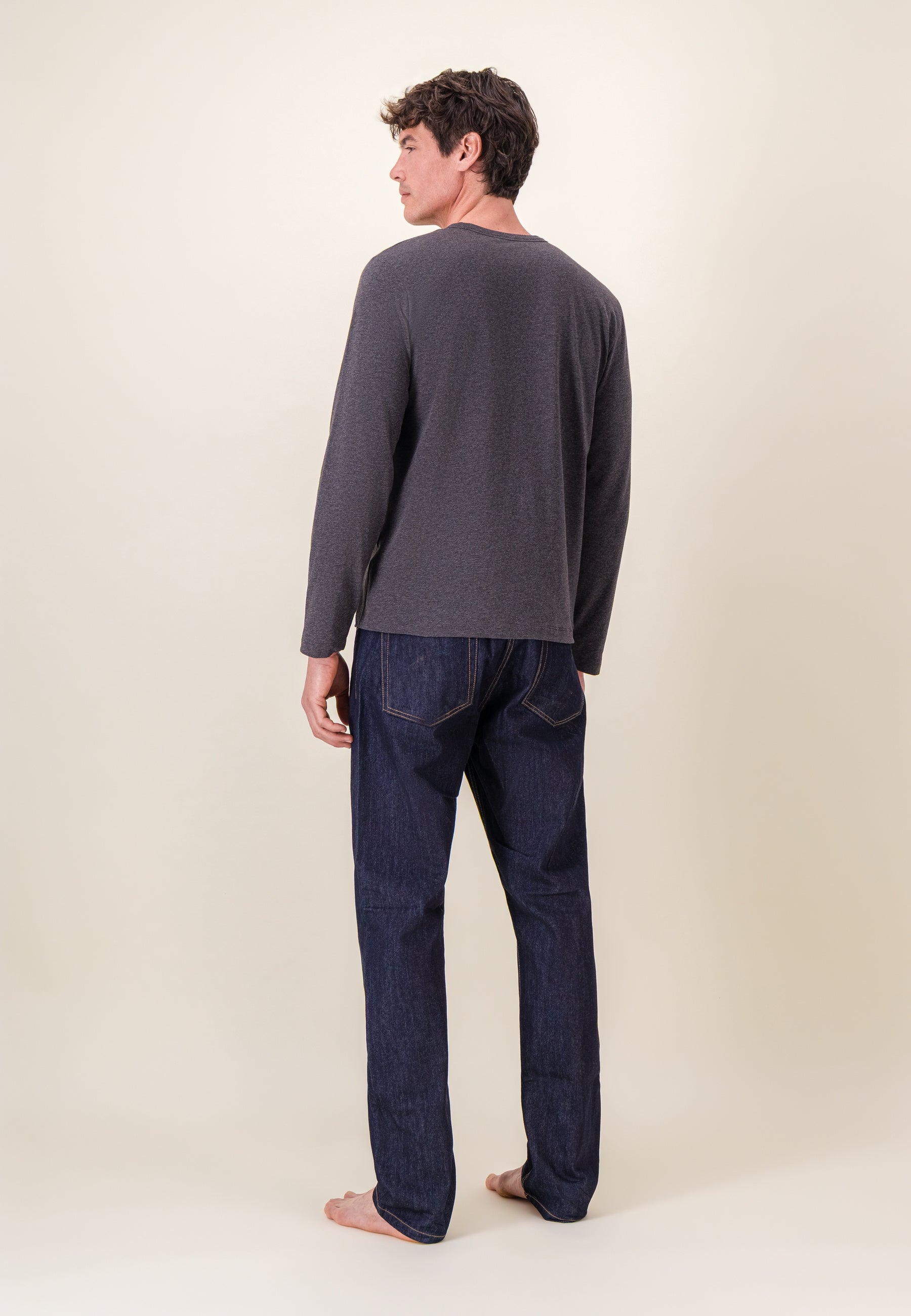 T-shirt à manches longues gris en coton - Superbe Gris Anthracite - Le Slip Français -  2