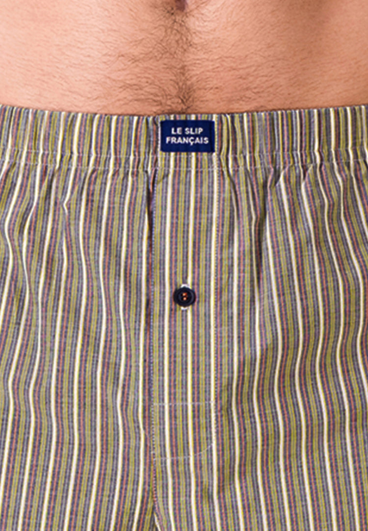 Caleçon matelas orange à rayures en coton - Jacques Rayure Matelas Orange Pur - Le Slip Français - 6