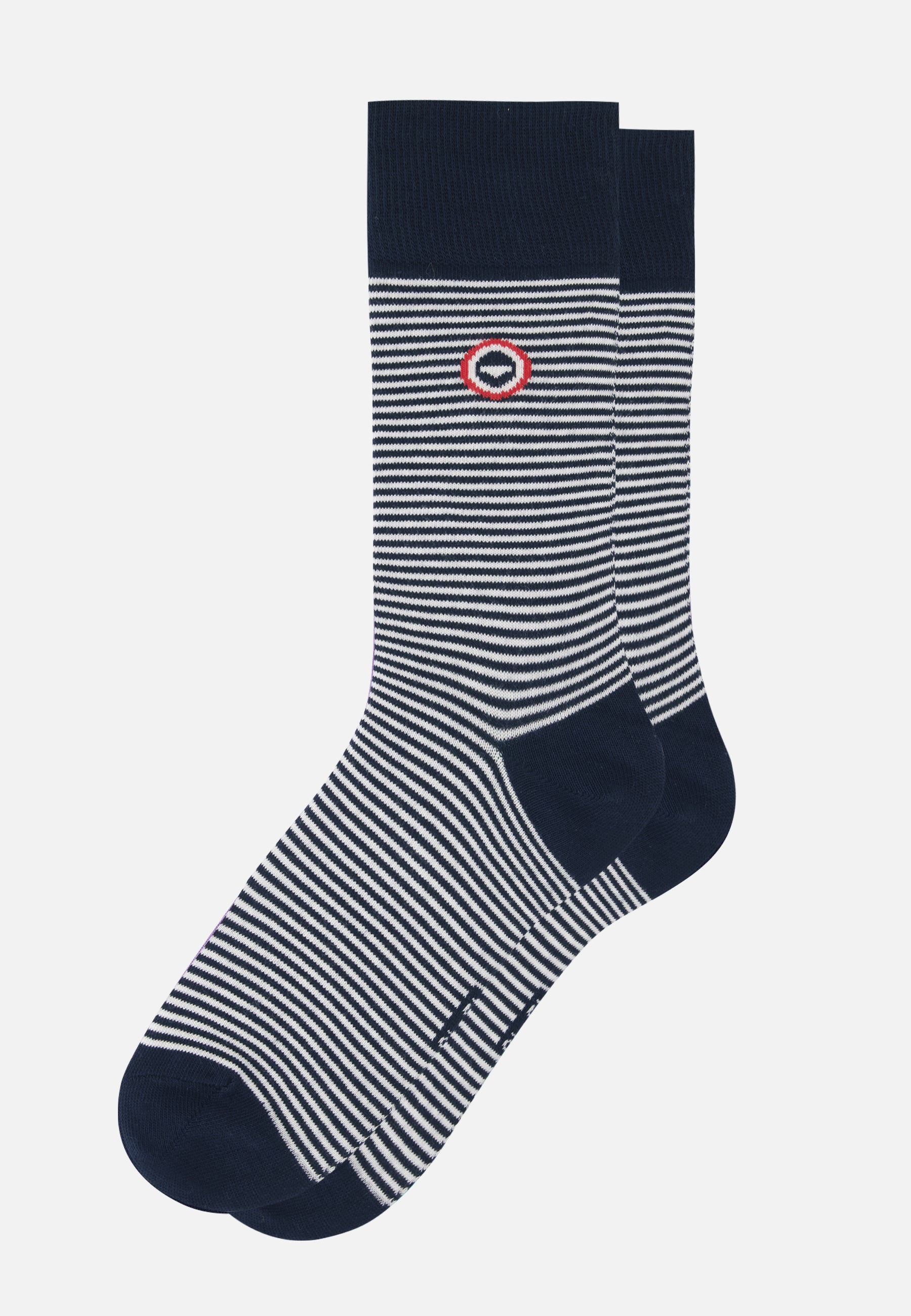 Chaussettes mi-hautes marinière bleu marine - Robuste Mariniere Bleu - Le Slip Français -  1