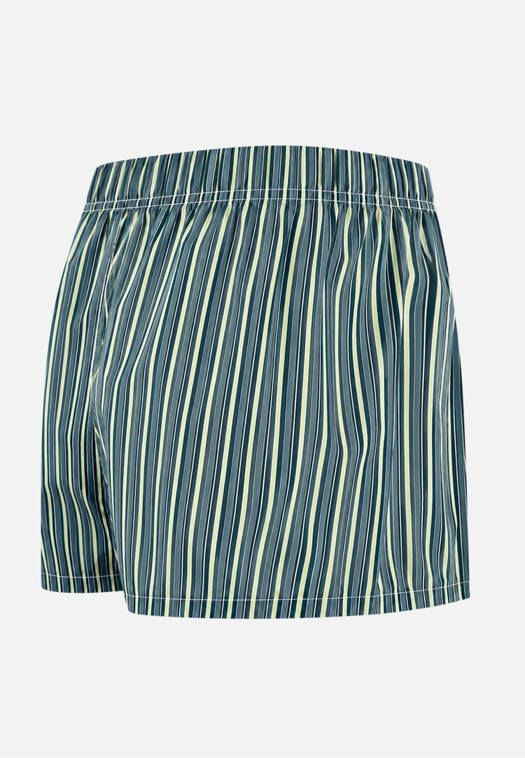 Caleçon à motif rayure matelas jaune anis en coton - Jacques Rayure Matelas Jaune Anis - Le Slip Français - 3
