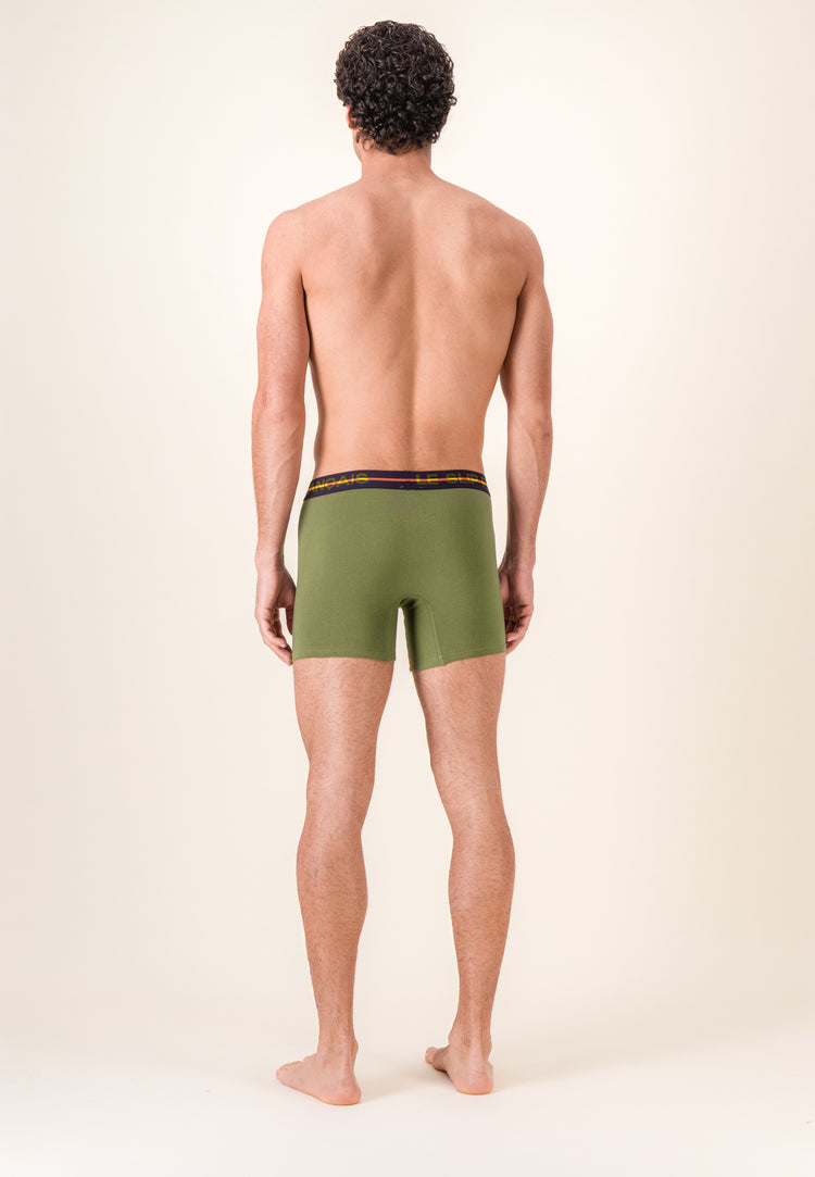 Boxer long vert en coton - Redoutable Long Kaki Veronese - Le Slip Français - 3