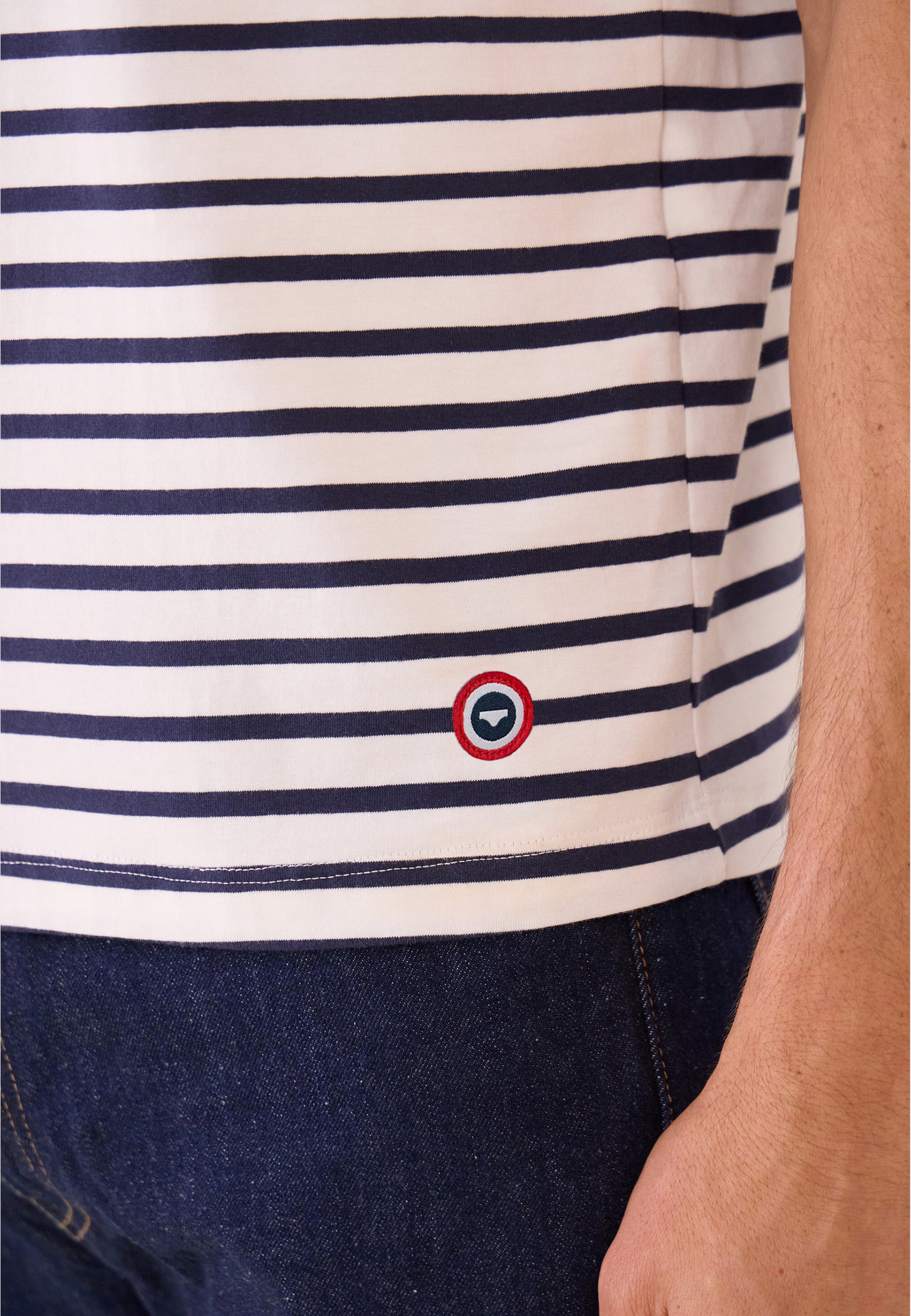 T-shirt manches courtes en coton stretch - T-shirt Mariniere Marine - Le Slip Français -  2