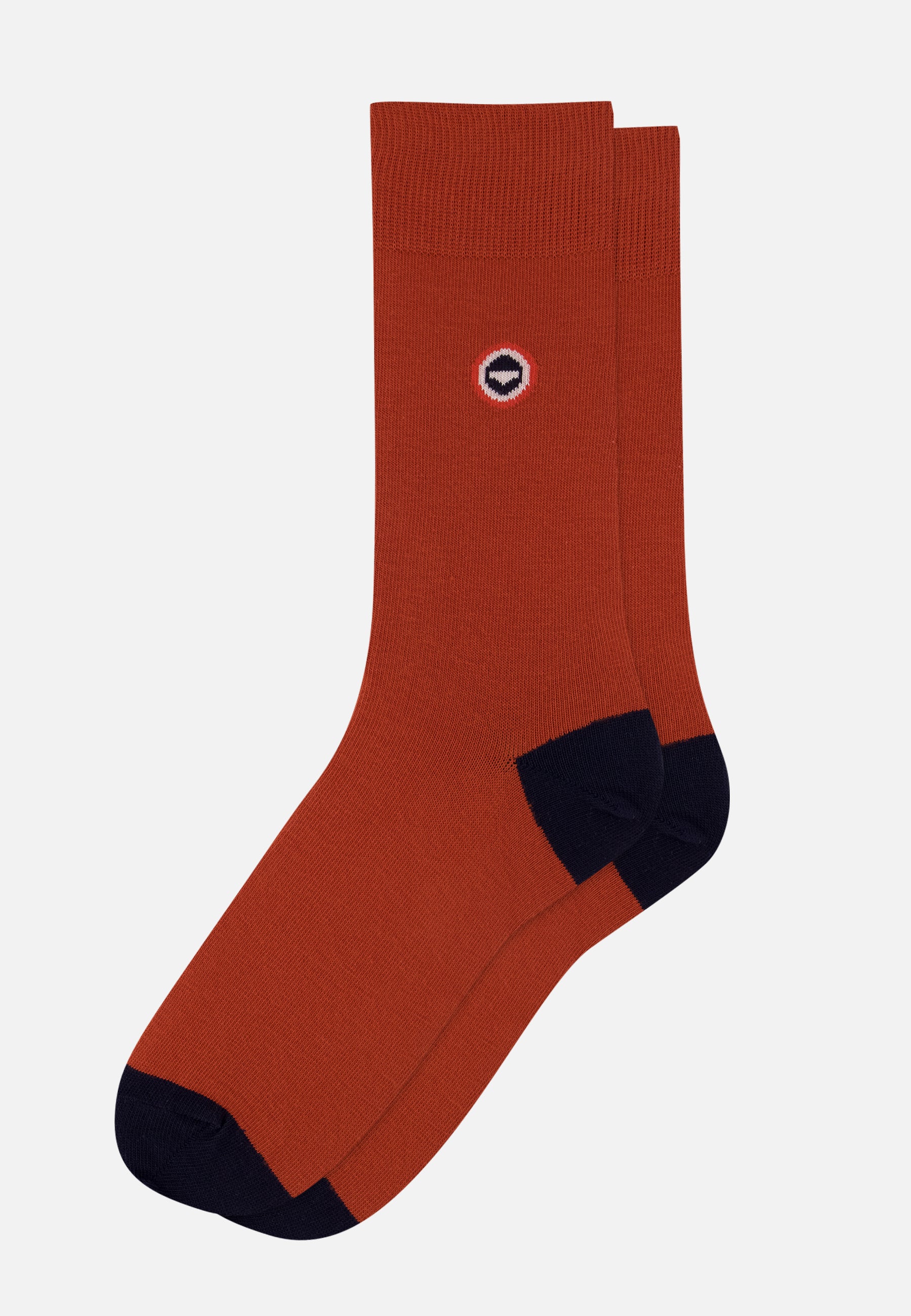 Chaussettes mi-hautes rouge en coton - Robuste Rouge Brique Marine - Le Slip Français -  1