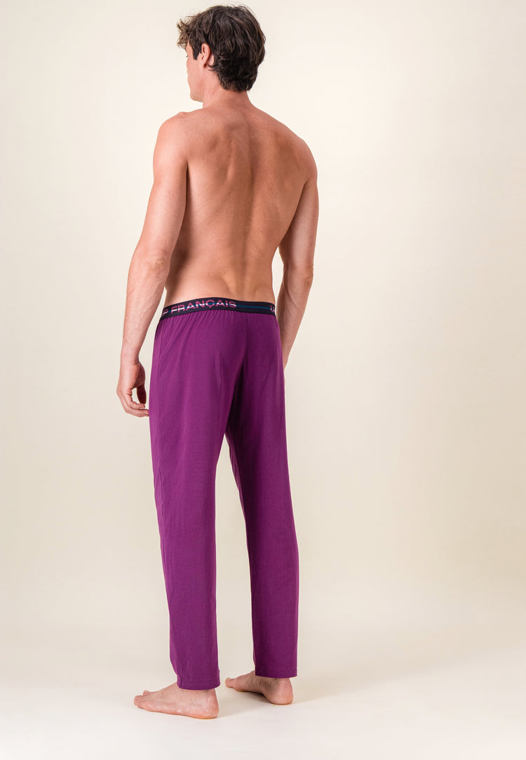 Bas de pyjama long violet en coton - Indomptable Violet Profond - Le Slip Français - 2
