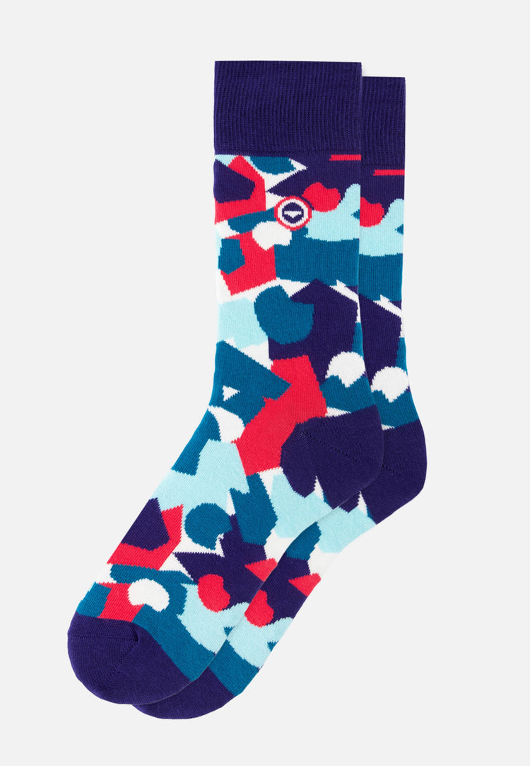 Chaussettes mi-hautes vertes à motifs confetti - Lucas Confetti Vert D'Eau - Le Slip Français - 1