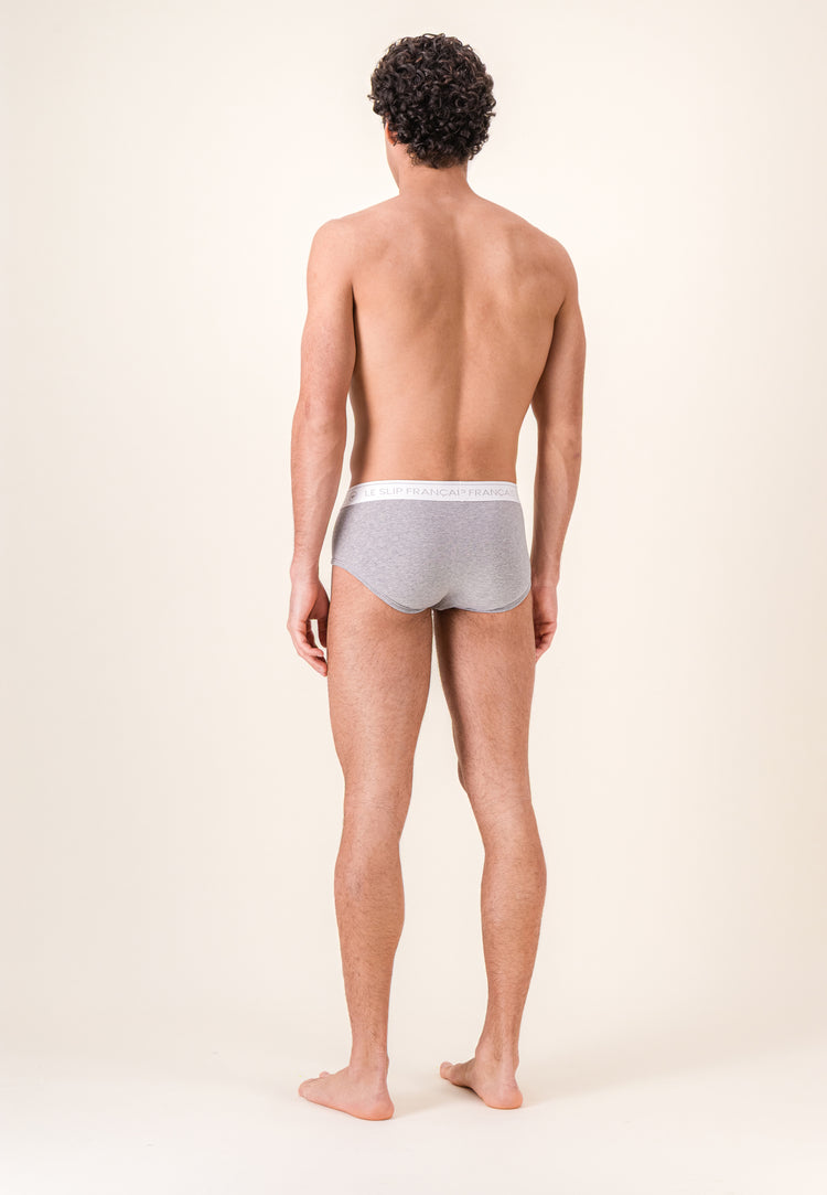 Slip gris en coton - Intrépide Gris Chiné - Le Slip Français - 4