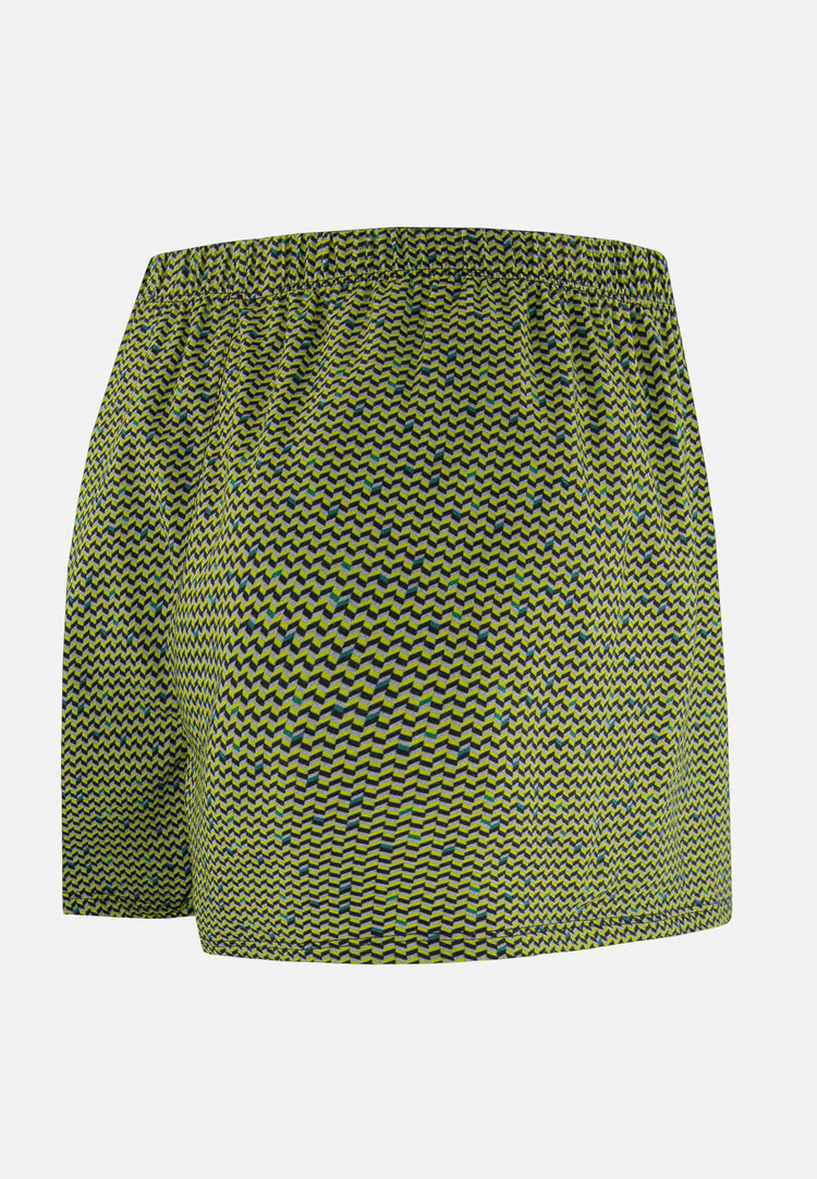 Caleçon à motif chevron jaune anis en jersey de coton - Fredo Chevron Jaune Anis - Le Slip Français - 6