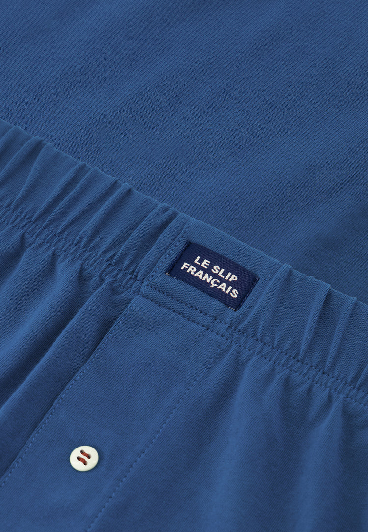 Caleçon bleu en jersey de coton - Fredo Bleu Acier - Le Slip Français - 6