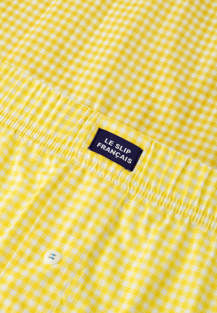 Caleçon à carreaux jaune en coton - Jacques Vichy Jaune Citron - Le Slip Français - 5