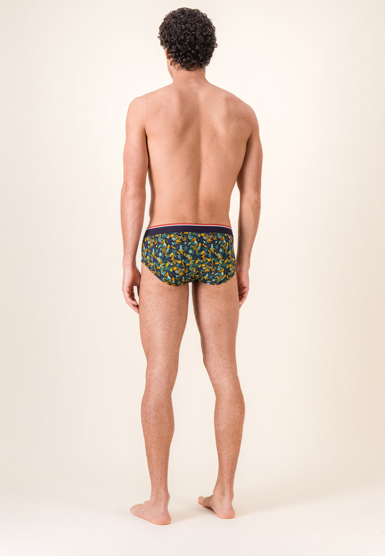 Slip vert à motif jungle en coton - Terrible Jungle Kaki Veronese - Le Slip Français - 3
