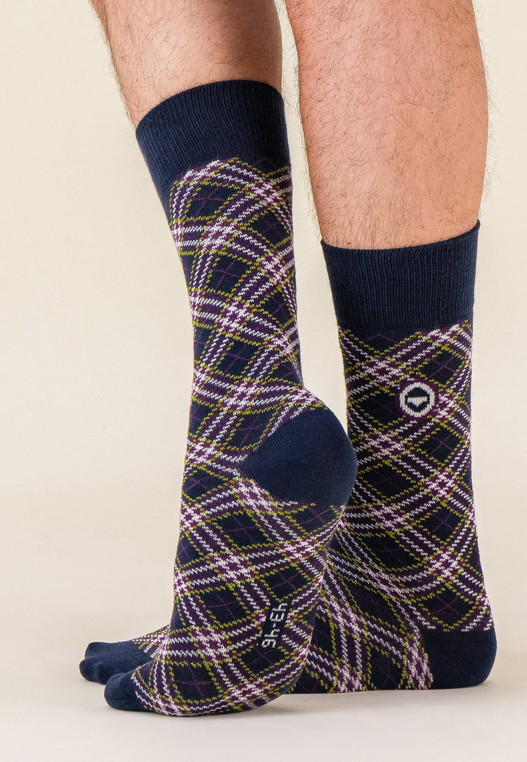 Chaussettes mi-hautes en coton - Lucas Tartan - Le Slip Français - 4