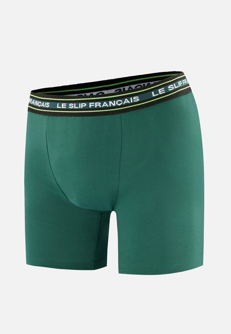 Boxer long vert en coton - Redoutable Long Vert Forêt - Le Slip Français - 1