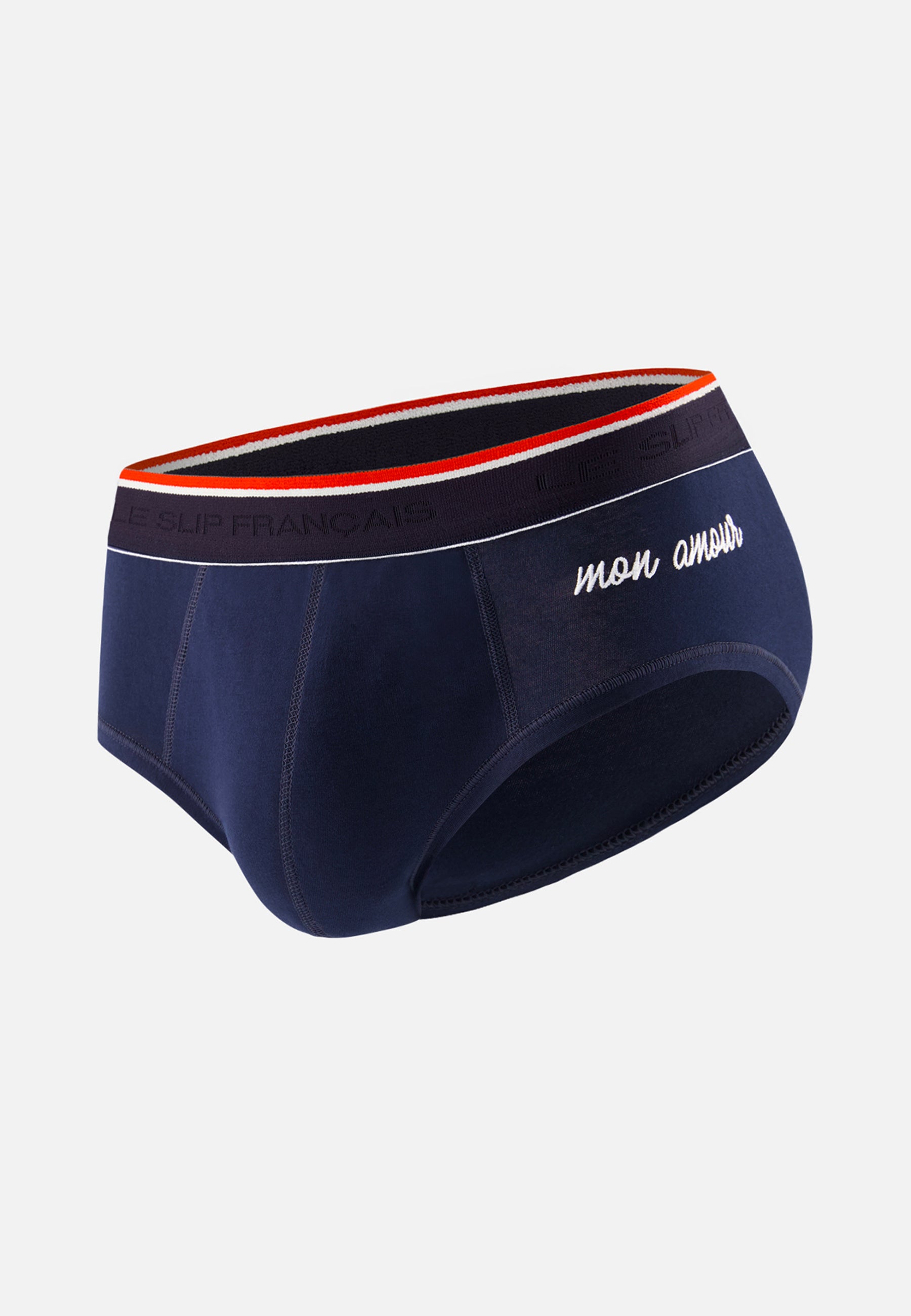 Slip en coton brodé - Terrible Bleu Amour - Le Slip Français -  1