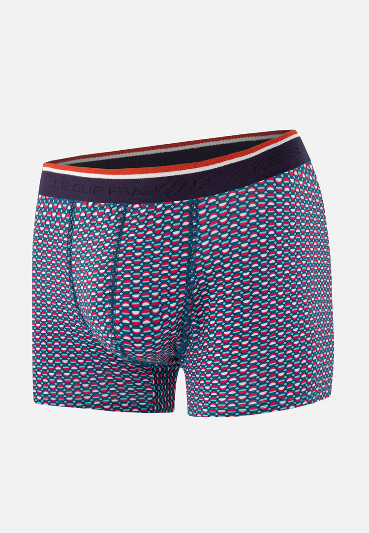 Boxer vert à motif cercle en coton - Marius Cercle Vert D'Eau - Le Slip Français - 1