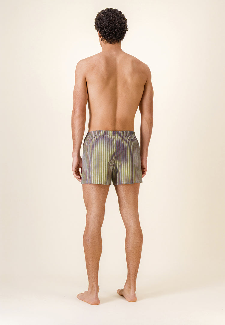 Caleçon matelas orange à rayures en coton - Jacques Rayure Matelas Orange Pur - Le Slip Français - 4