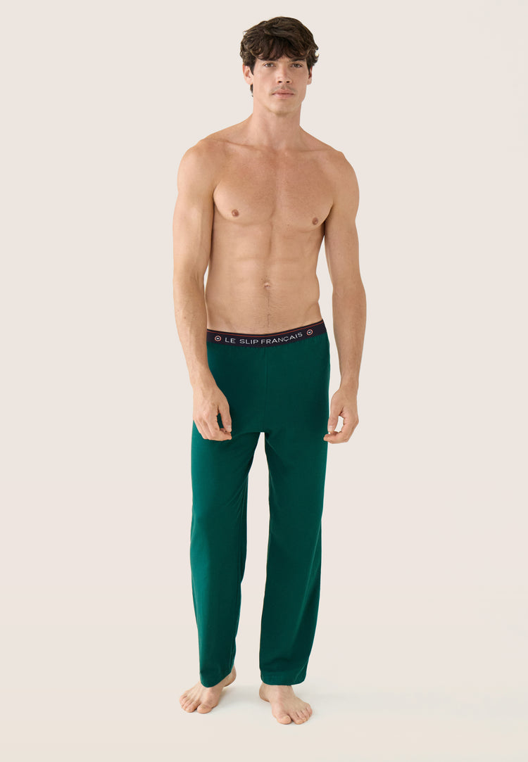 Bas de pyjama en coton - Indomptable Vert Sapin - Le Slip Français - 1