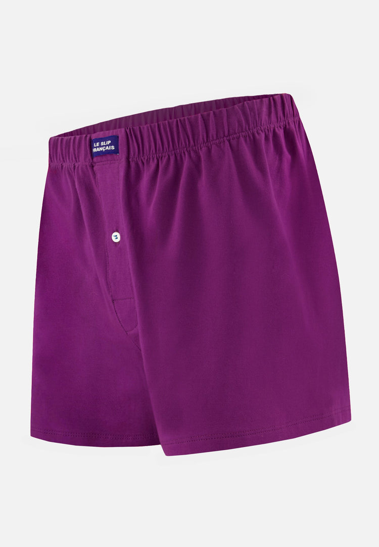 Caleçon violet en jersey de coton - Fredo Violet Profond - Le Slip Français - 1