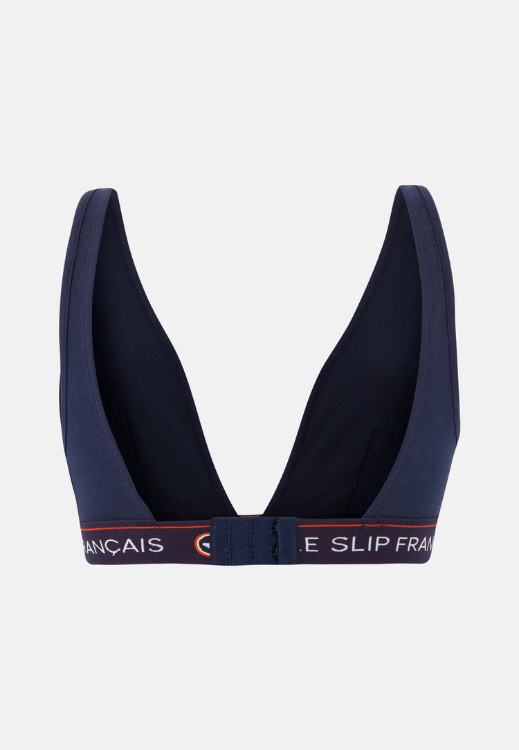 Soutien-gorge triangle sans armature bleu marine en coton - Séduisante Marine - Le Slip Français - 5