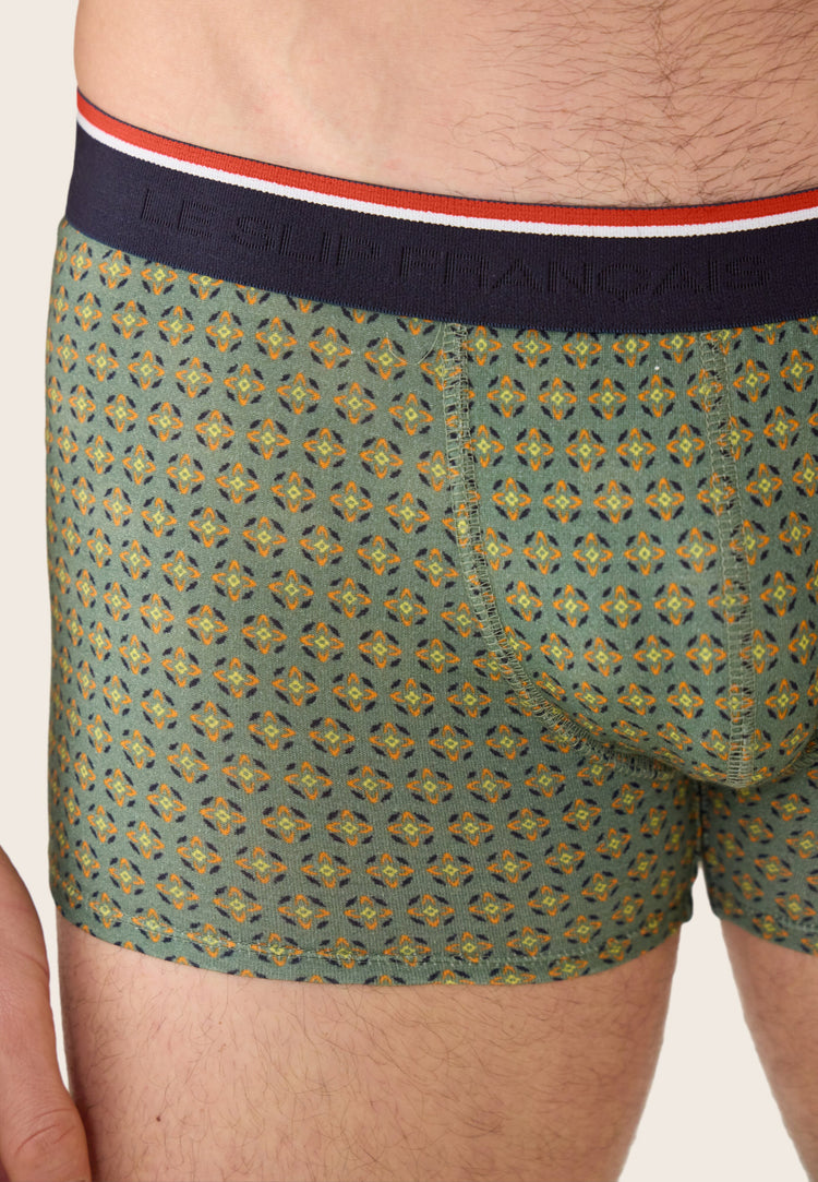Boxer vert à motif ornement en coton - Marius Ornement Veronese - Le Slip Français - 4