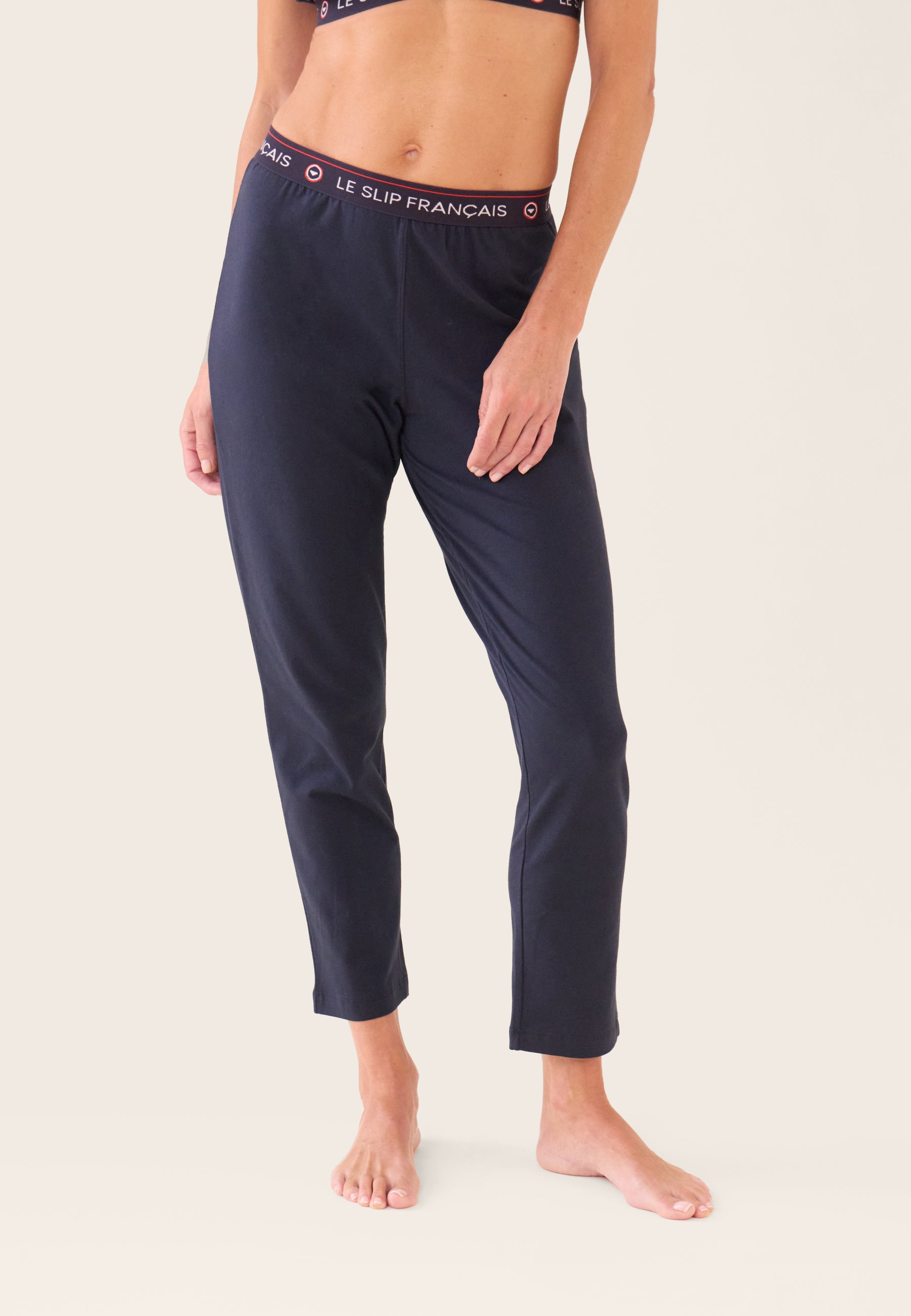 Bas de pyjama long femme bleu marine en coton - Vigoureuse Marine - Le Slip Français -  2