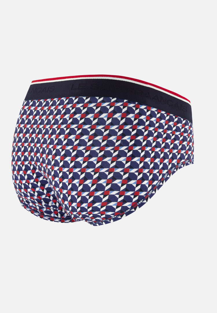 Slip à motif puzzle bleu acier en coton - Terrible Puzzle Bleu Acier - Le Slip Français - 7
