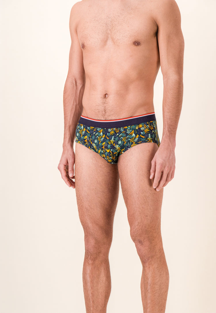 Slip vert à motif jungle en coton - Terrible Jungle Kaki Veronese - Le Slip Français - 4